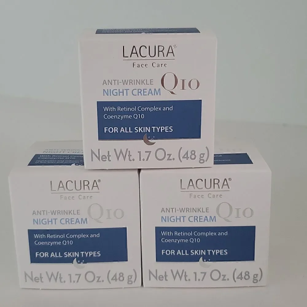 Lacura Face Care Anti-Wrinkle Night Cream Q10 1.7oz Set of 3